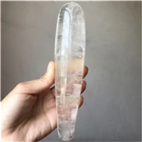 clear quartz Большая длина натуральный розовый кварц кристалл богиня палочка массаж удовольствие иони лечебный Жезл Рейки палочка витая черный обсидиан - Цвет: clear quartz