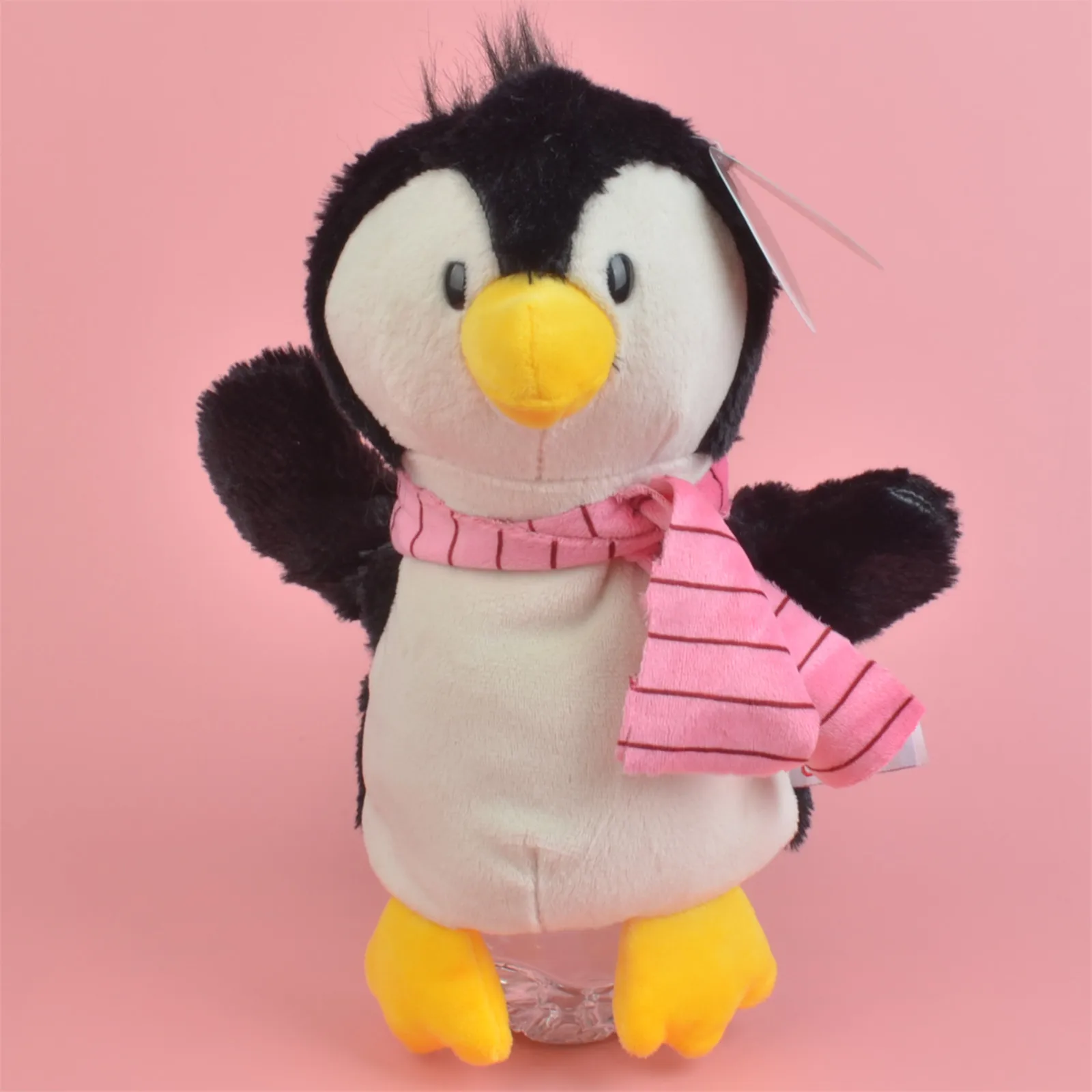 

Pink Scarf Penguin Parrot hand puppet Learning plush toy, Stuffed Baby / Kids Develop Doll Toy Gift