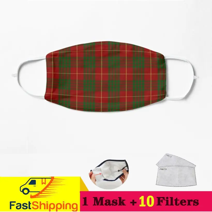 

Cameron Clan Tartan Buchanan Clan Tartan Gunn Clan Tartan Streetwear Mascarilla Dustproof Washable Reusable Breathable Mask