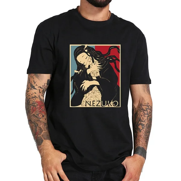 

a demon nezuko Men Eminem Cotton Black T-shirts Women Hip Hop Swag Funny T Shirts Unisex Black Cotton Streewear Tops