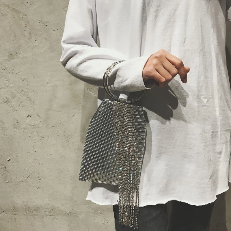 Модная роскошная женская вечерняя сумочка из искусственной кожи черного и