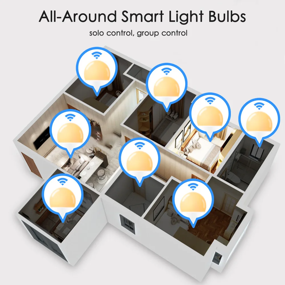 Wi Fi Smart LED светильник лампочка E2715W AC85 265V дистанционного Управление фар для