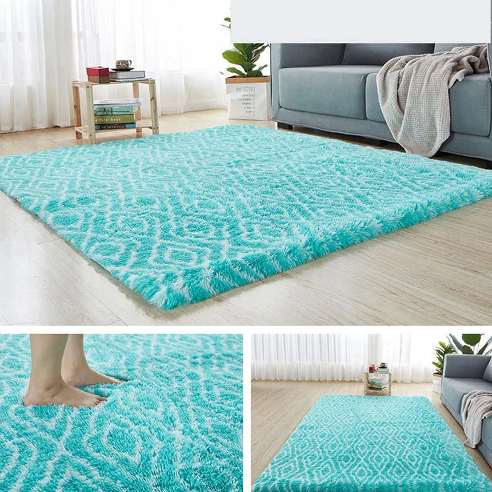 

Nordic fluffy carpet rugs for bedroom/living room rectangle Large size plush anti-slip soft carpet