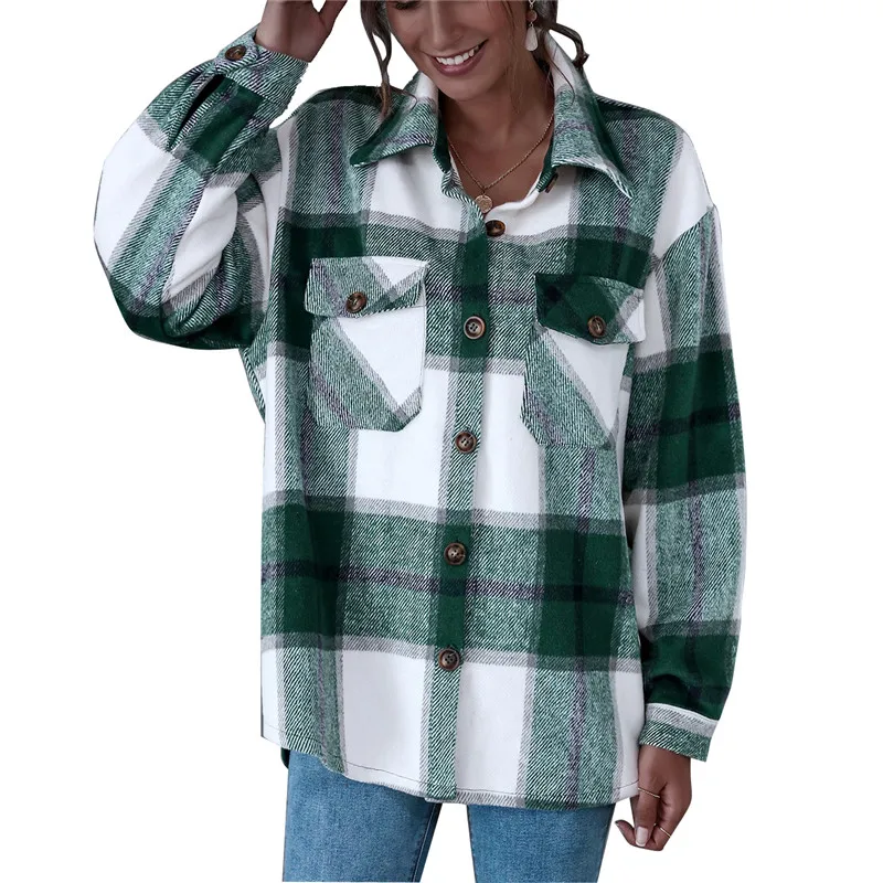 

Винтажные стильные женские карманы пальто свободный зеленый искусственная кожа; Однотонная куртка для женщин мода воротник с лацканами с д...