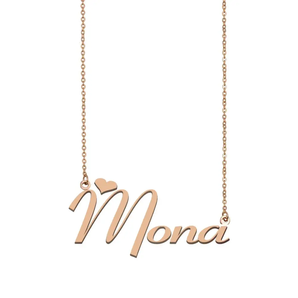 

Mona Name Necklace , Custom Name Necklace for Women Girls Best Friends Birthday Wedding Christmas Mother Days Gift