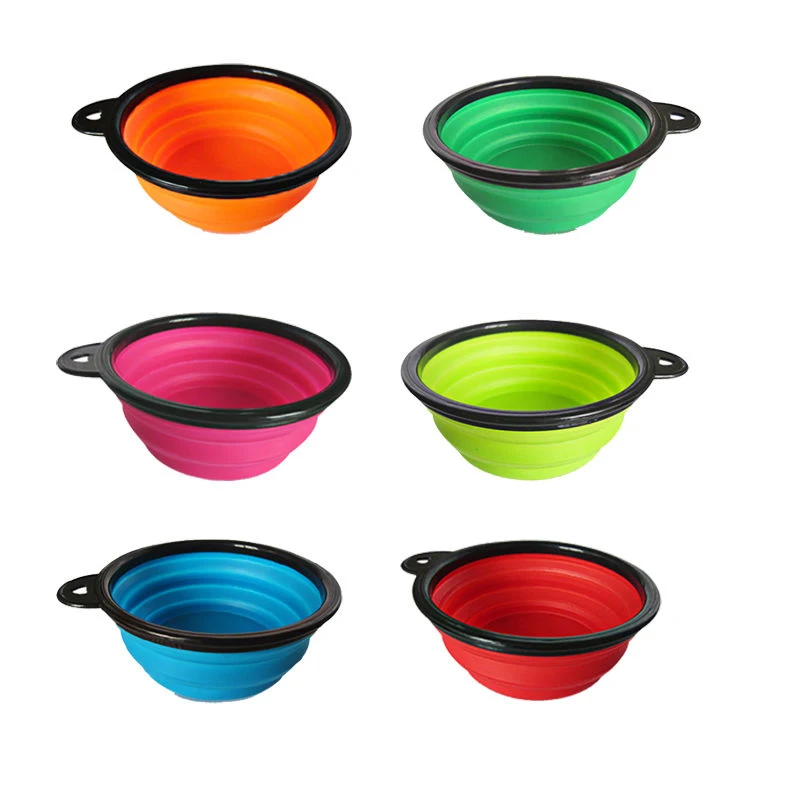 

Cute Collapsible Dog Pet Folding Silicone Bowl Outdoor Travel Portable Puppy Food Container Feeder Dish Bowl Dog Water Dispenser