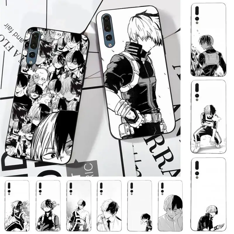 

My Hero Shoto Todoroki Black And White Phone Case for Huawei P30 40 20 10 8 9 lite pro plus Psmart2019