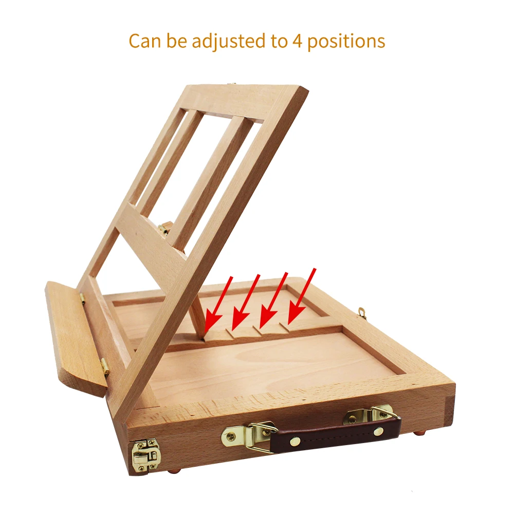 Регулируемый переносной стол мольберт складной деревянный с ящиком для хранения