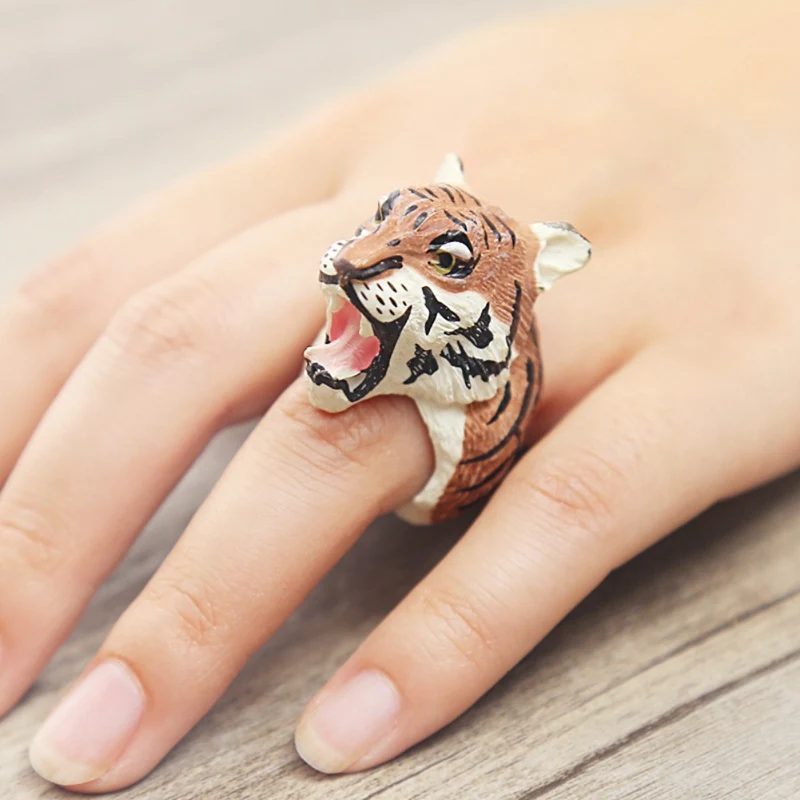 Кольца на палец с милой Свинкой, пандой, собакой, тигром, попугаем, 3D животным, женские кольца, массивные ювелирные изделия Anillos