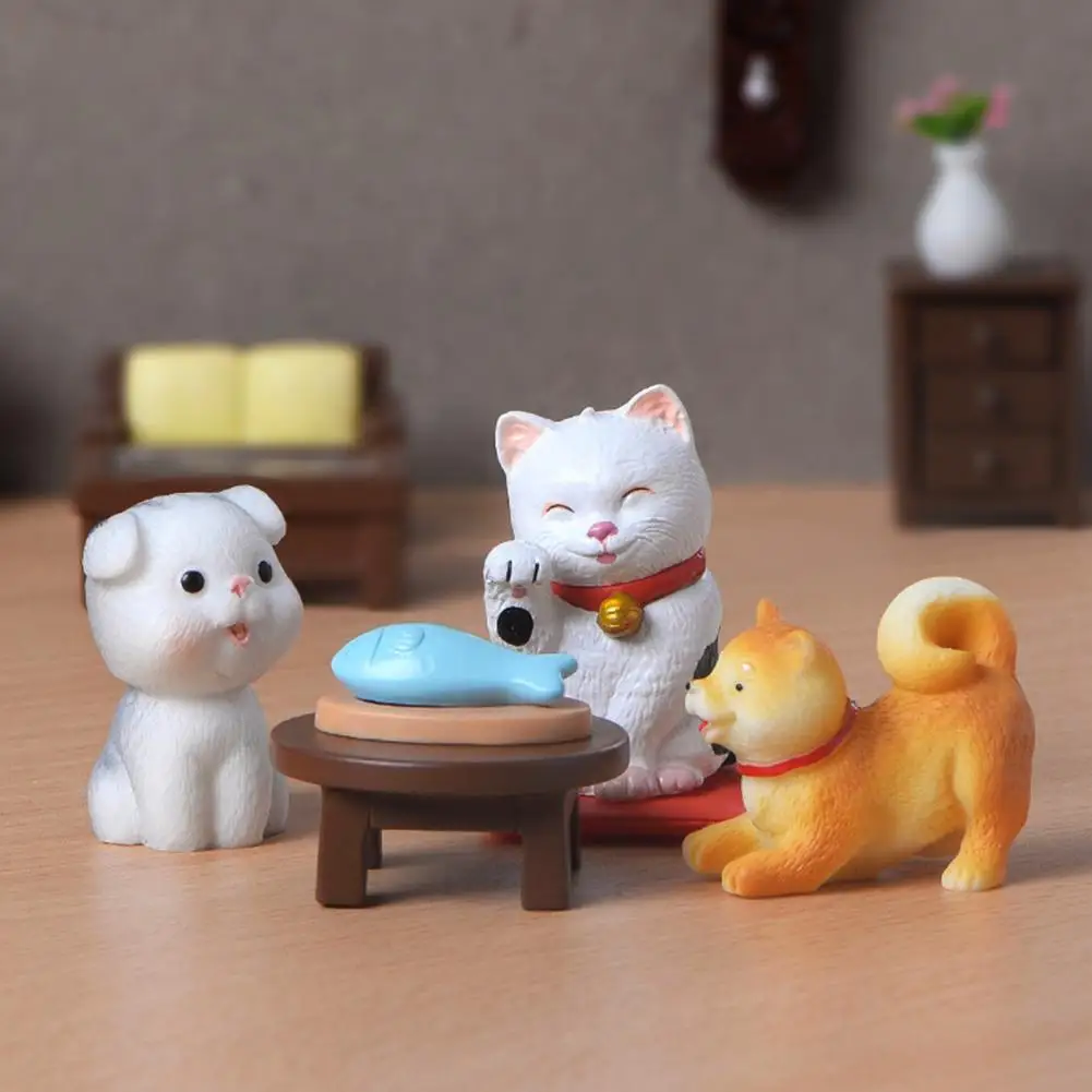 4 шт. форма для демонстрации мультяшных кошек и собак настольные фигурки