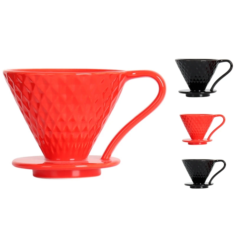 

Coffee Filter Cup V60 Drip Filter Filter Ceramic Spiral Diamond-Shaped Funnel Filter Paper Cup Sharing Pot Set