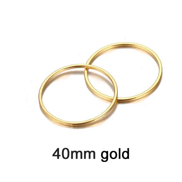 Gold 40mm 20 шт. золотого и серебряного цвета из нержавеющей стали круглое кольцо амулеты для самостоятельного изготовления ювелирных изделий Круглые амулеты кулон подарок на Хэллоуин - Окраска металла: Gold 40mm
