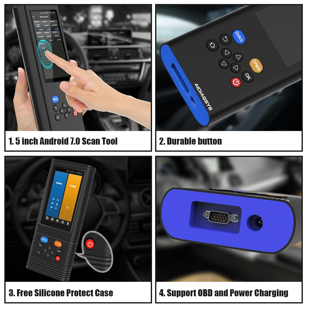 Launch X431 AIDIAGSYS полная система OBD2 сканер ABS DPF Сброс масла TPMS Программирование OBD2 автоматический сканер PK MK808 автомобильный диагностический инструмент