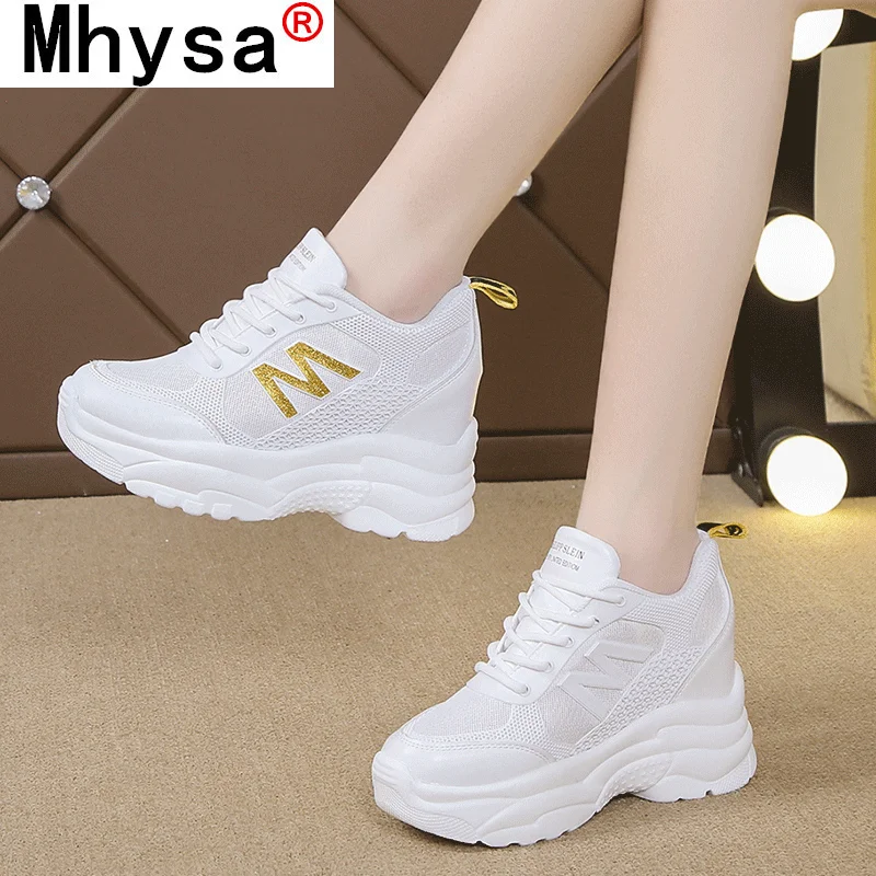 

2021 Spring Women Shoes Thick-soled Sneakers Women's Lace-up Outdoor Comfortable Vulcanized Shoes Internal Increase Women Shoes