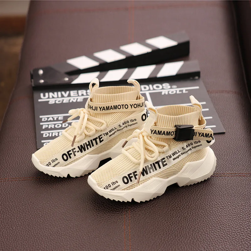 2020 Весенняя детская сетчатая обувь с буквенным принтом Дышащие носки для