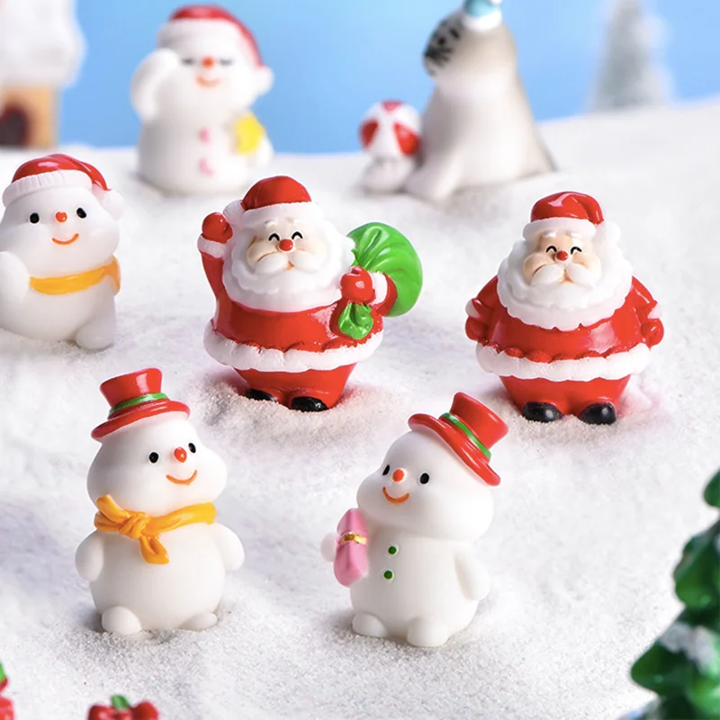 

Рождественские украшения, миниатюрный Санта-Клаус, снеговик, миниатюрный пейзаж «сделай сам», бонсай, аксессуары для украшения, искусствен...