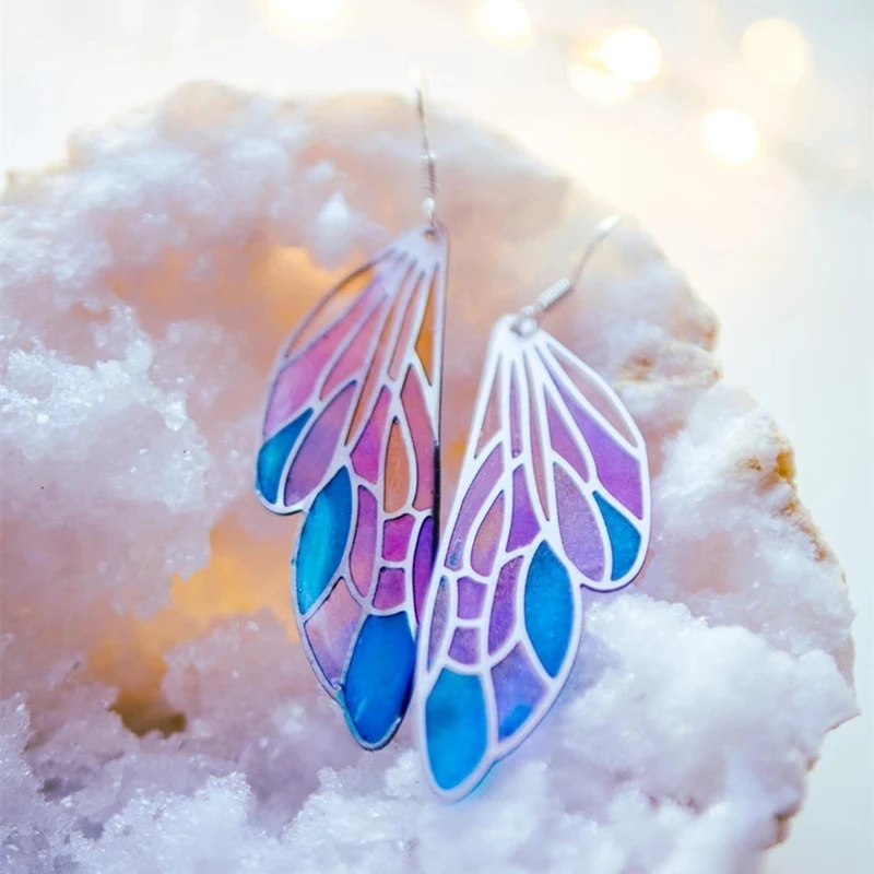 Богемные серьги в стиле сказочного крыла Фэнтези Висячие для женщин