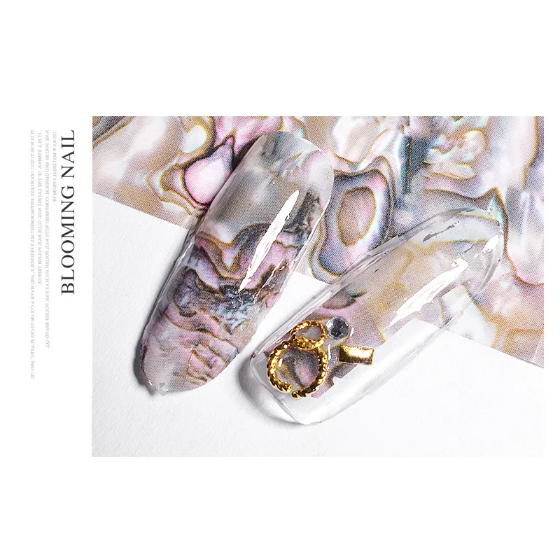 Rolabling переводная наклейка с мраморной раковиной наклейки для ногтей обертывания