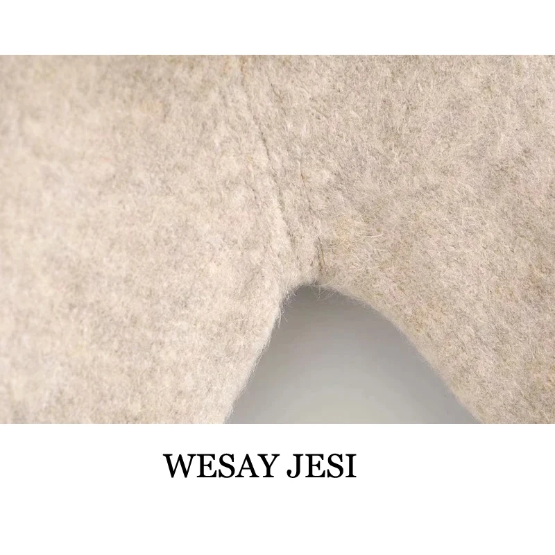 

WESAY JESI Women 2021 Fashion Patchwork Organza Ruffled Knitted Sweater Vintage O Neck Long Sleeve Female Pullovers Chic Tops