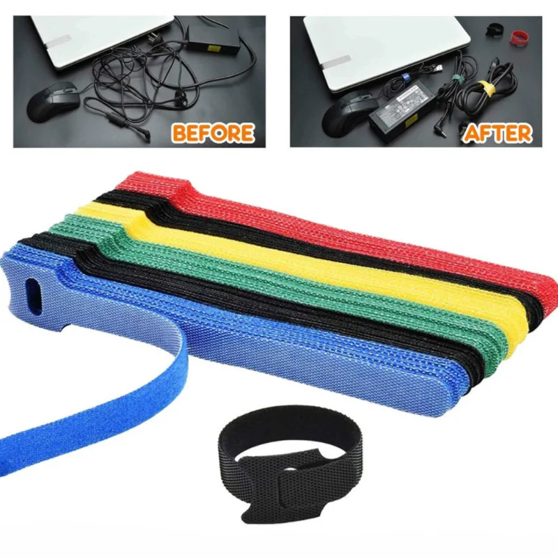 30/50 Pcs Reusable cable ties Loop and Hook Fastener Tape Nylon Magic Cable Ties Velcros Strap Wire For electric equipment