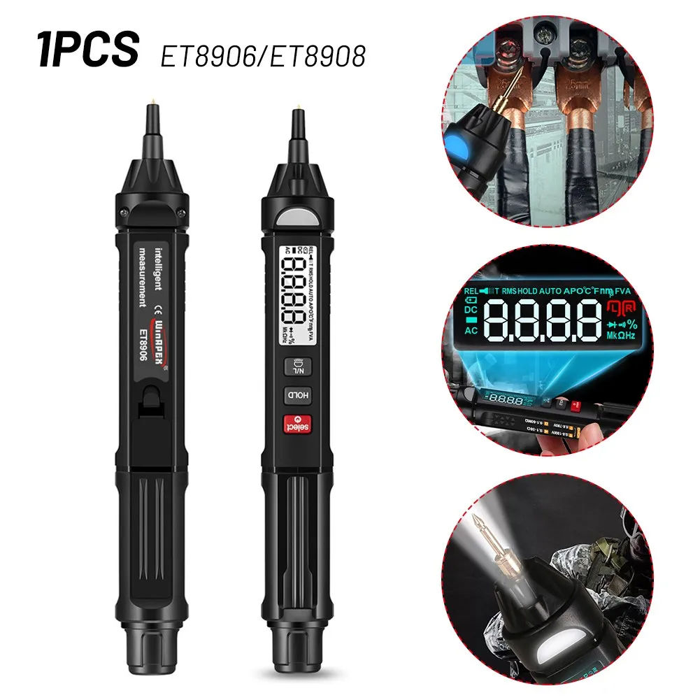 

ET8906/ET8908 Pen Type Electric Tester True RMS Digital Multimeter Automatic Identification Measurement