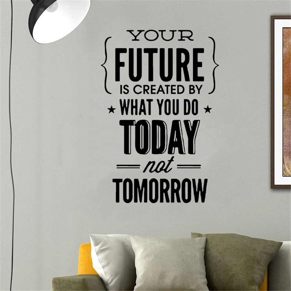 

Your Future Is Created By What You Do Phrases Wall Stickers Team Wall Decals For Company Office Study Room Vinyl HQ1163