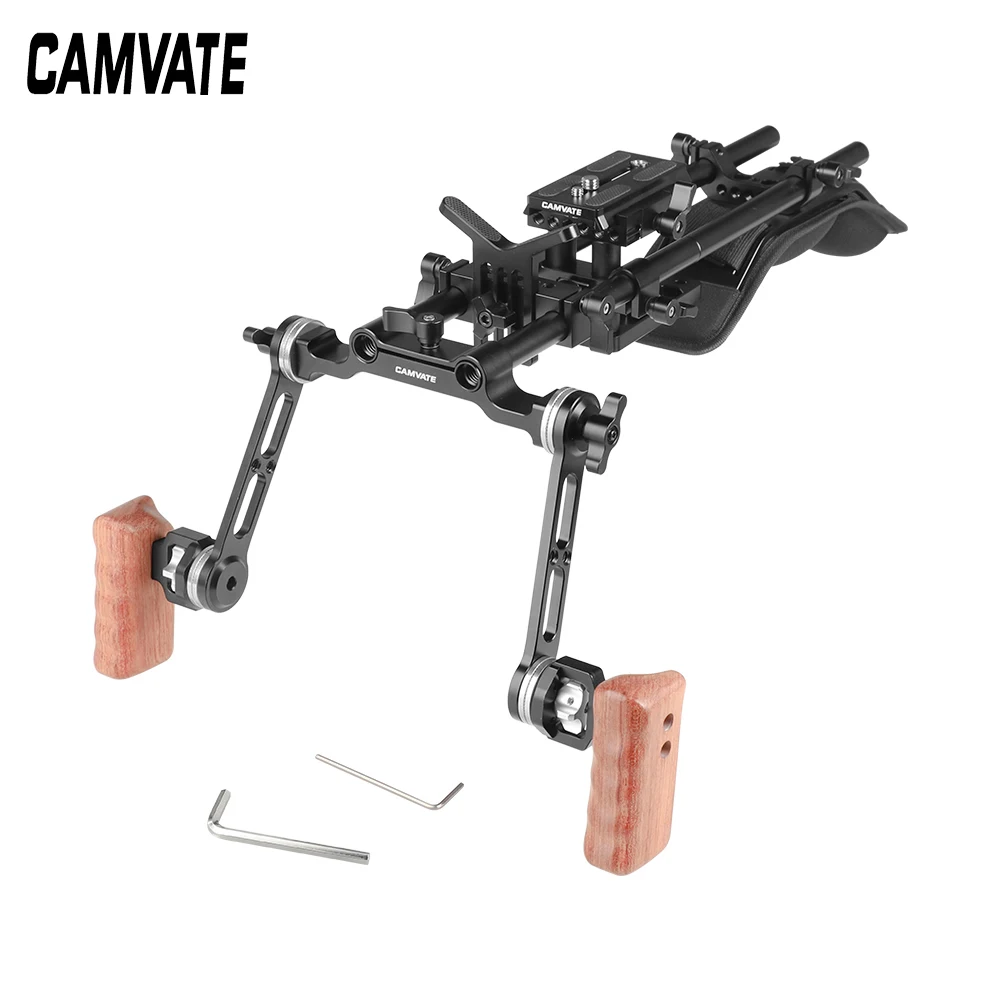 CAMVATE Pro плечевое крепление с Manfrotto QR основание и регулируемая розетка деревянная