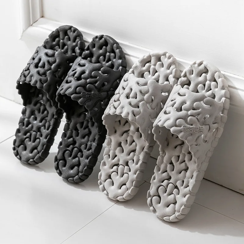 Забавные женские шлепанцы для ванной домашние тапочки из ПВХ открытые с мягкой