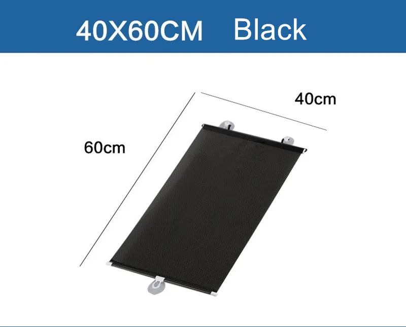W40CM L60CM Black Автомобильный солнцезащитный козырек, солнцезащитный козырек, автоматический выдвижной солнцезащитный блок и ролик, шторка из ПВХ, автомобильный солнцезащитный козырек, солнцезащитный козырек на лобовое стекло, солнцезащитный козырек - Цвет: W40CM L60CM Black