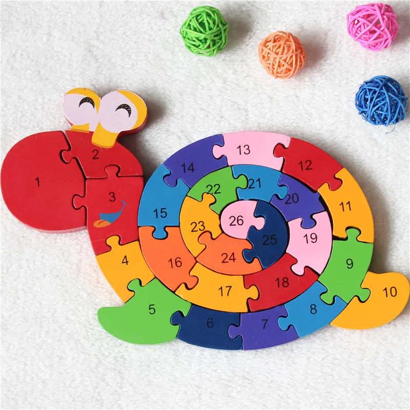 

New Educational Toys Brain Game Kids Winding Snail Figure Wooden Toy Wood Kids 3D Puzzle Wood Brinquedo Madeira Kids Puzzles