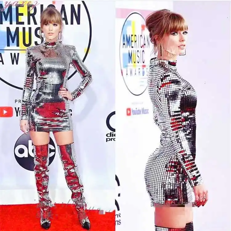 Оптовая продажа 2019 осенние и зимние платье из новой коллекции серебристого цвета