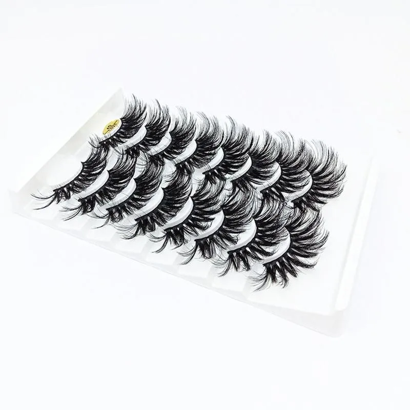 

8 Pairs 25mm Lahes Mink Lashes Bulk Faux Dramatic Volume Pack False Lashes Eyelashes Natural Mink Long Wispy Lashes Wholesa Q2W8