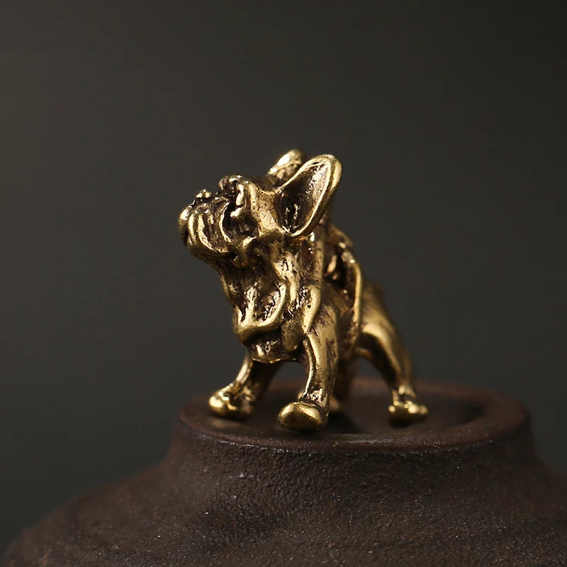 Латунный брелок ручной работы с маленьким Мопсом подвесные безделушки винтажные