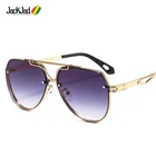 Солнцезащитные очки-авиаторы JackJad с градиентными линзами для мужчин и женщин, модные роскошные винтажные брендовые дизайнерские очки с заклепками, с защитой от ультрафиолета, 2102