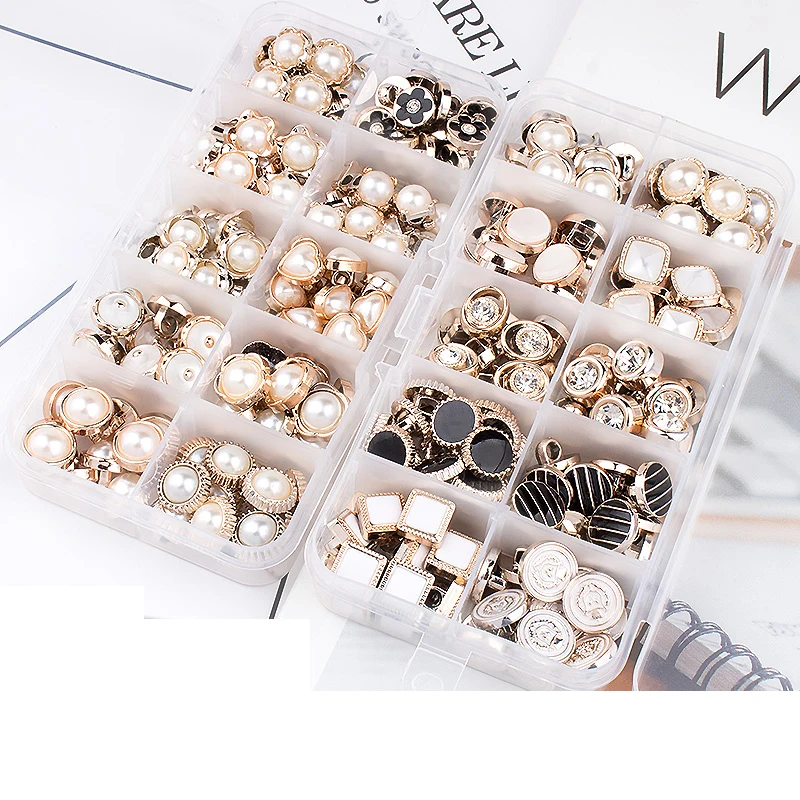 100PCS button set plastic simulation pearl button shirt shirt sweater cardigan decoration men and women wild round small buttons
