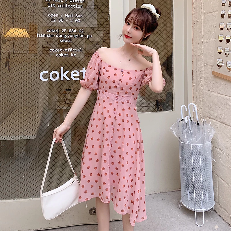 

Chiffon Dress Slim Looking Large Size Women's Wear Summer 2021 New Spring Dress for Plump Girls French Age-Reducing Floral Dress