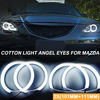 4pcs car headlight angel eyes led white cotton light for mazda 3 20022007 halo ring auto accessories