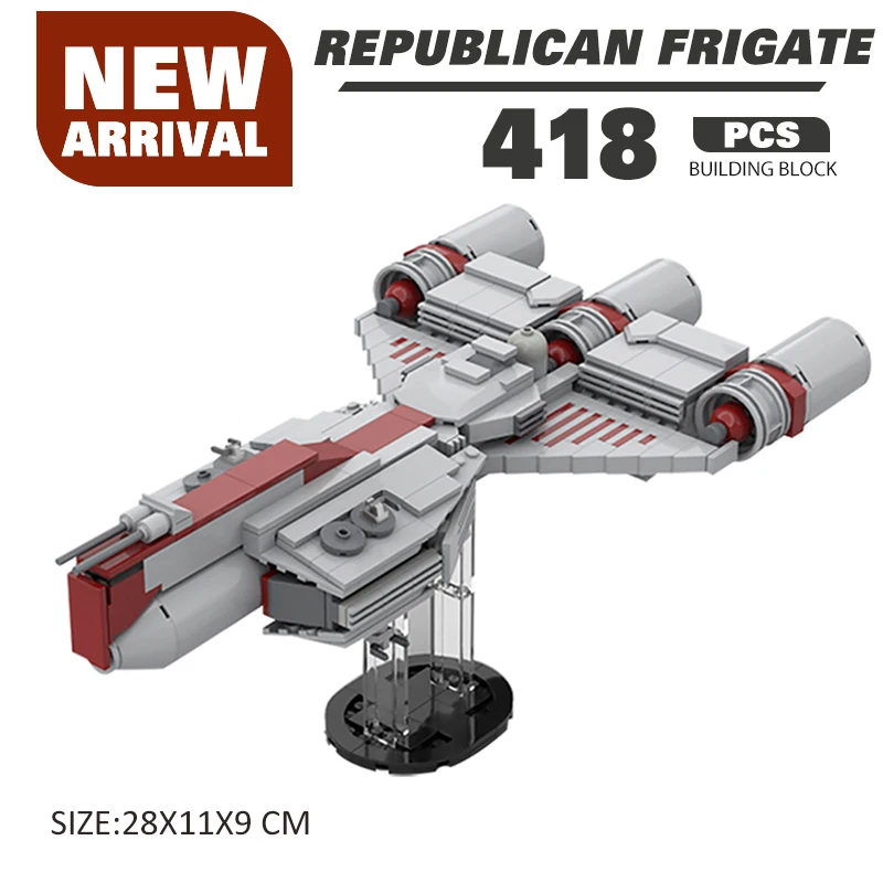 

Строительные блоки Moc Space Battle в масштабе миди, фрегат, корабль, космический корабль, военное модульное оружие, игрушка, детский подарок