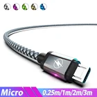 Кабель для быстрой зарядки Micro USB, 1 м, 2 м, 3 м, мобильный телефон, для Samsung Galaxy A6, A7, 2018, Huawei Honor 8A Pro