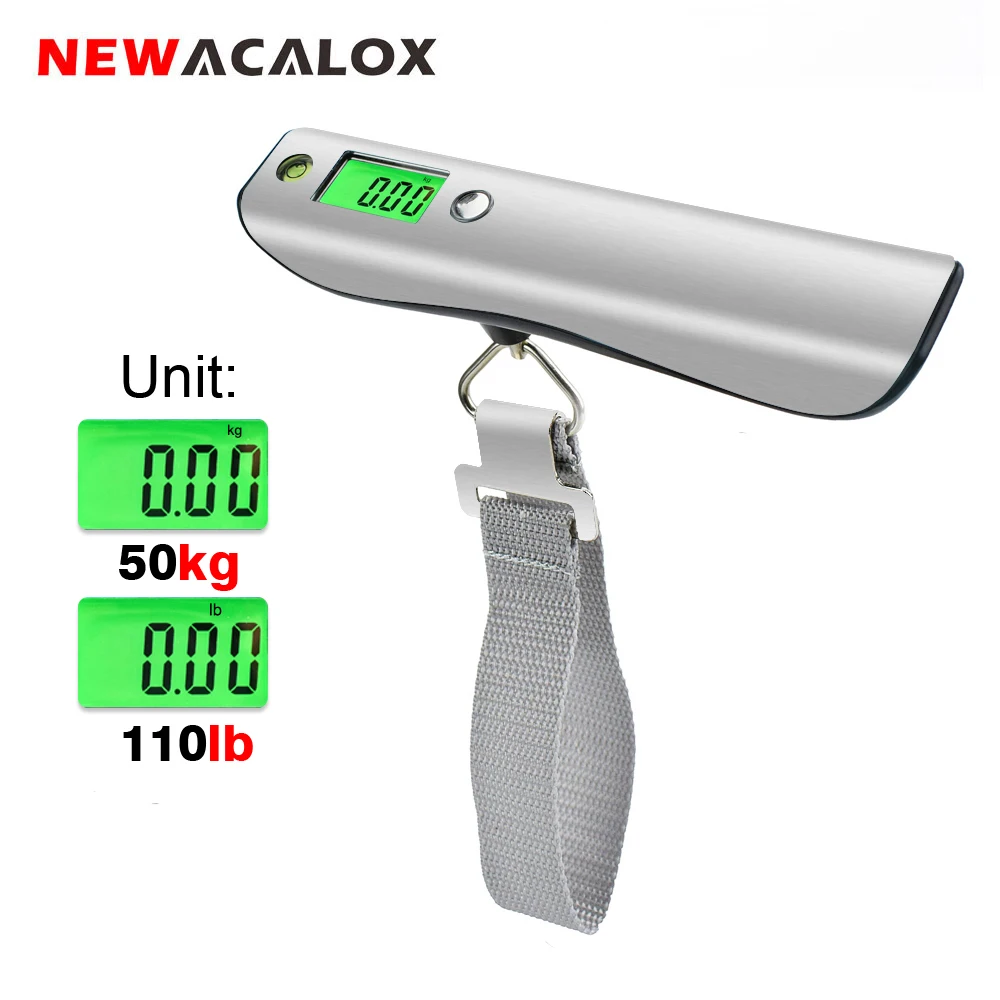 Цифровые весы для багажа NEWACALOX электронный подвесной безмен с ЖК дисплеем