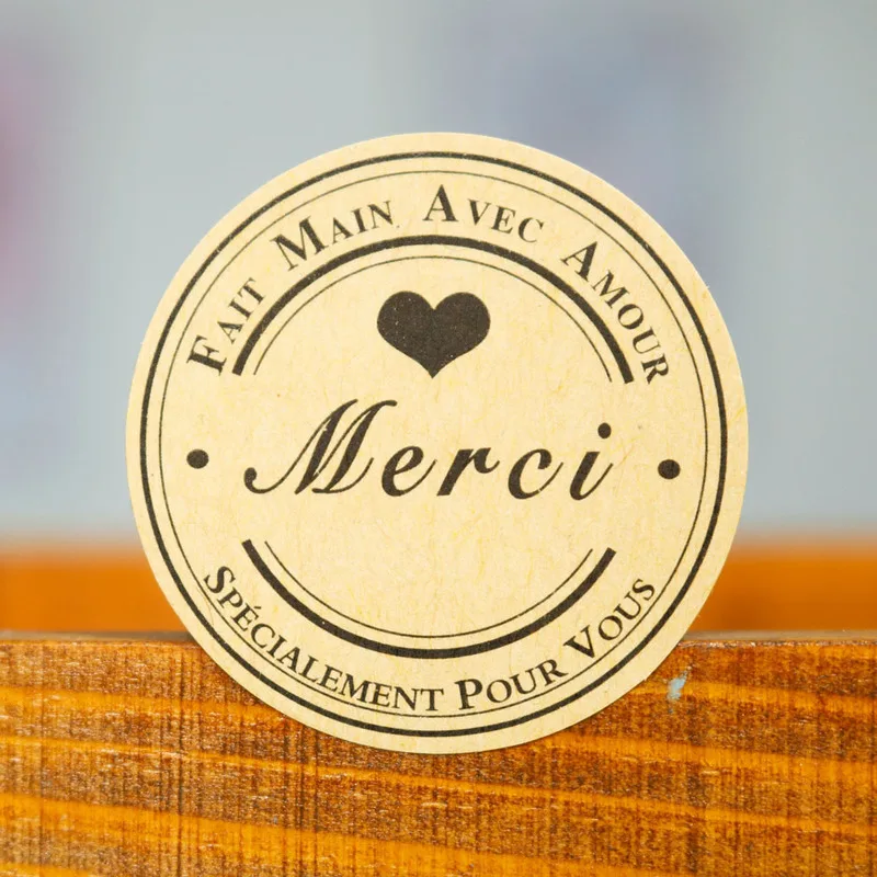 102 шт. наклейки Kraft Merci пищевые уплотнители французский спасибо подарок s для