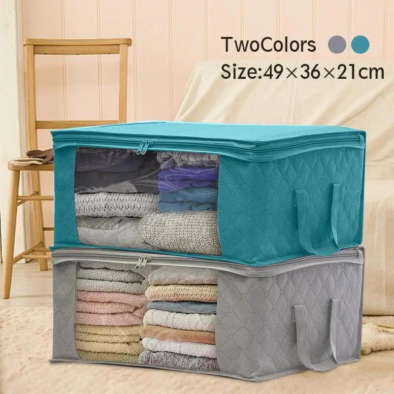 

1 PCS Non-woven Foldable Storage Bag Organizers Dust-proof for Clothes Quilts Closets