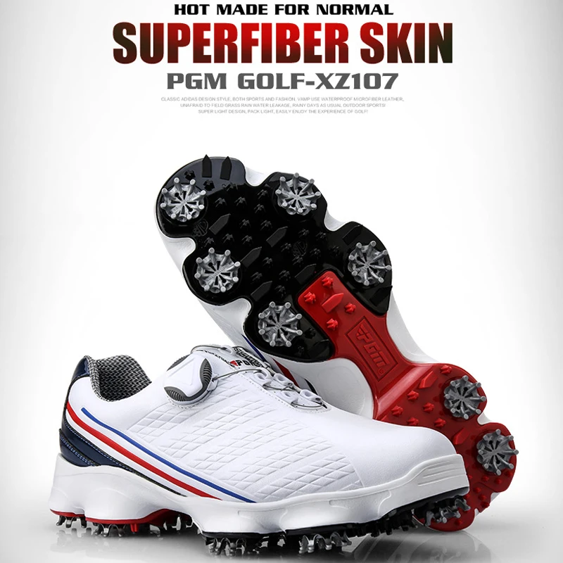 Hot Golf Men Shoes Waterproof Antiskid Breathable Button Buckle Sports Shoe Spiked Nail Training Sneakers MVI-ing | Спорт и