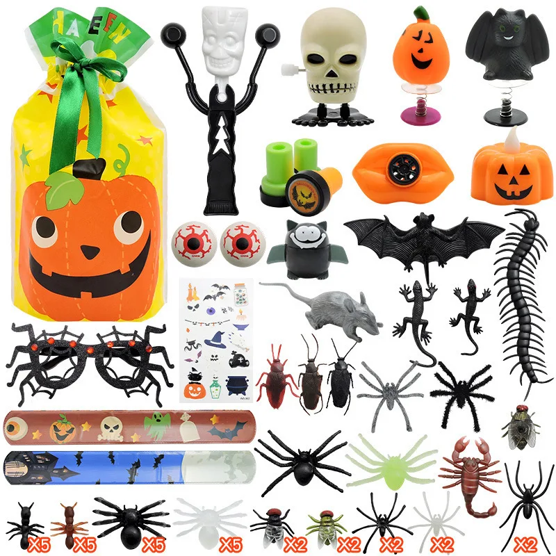 

New Hot Sale Halloween Toy Gift Set Pumpkin Bag Skull Bat Parody Simulation Parent-Child Interactive Party Halloween Toy Gifts