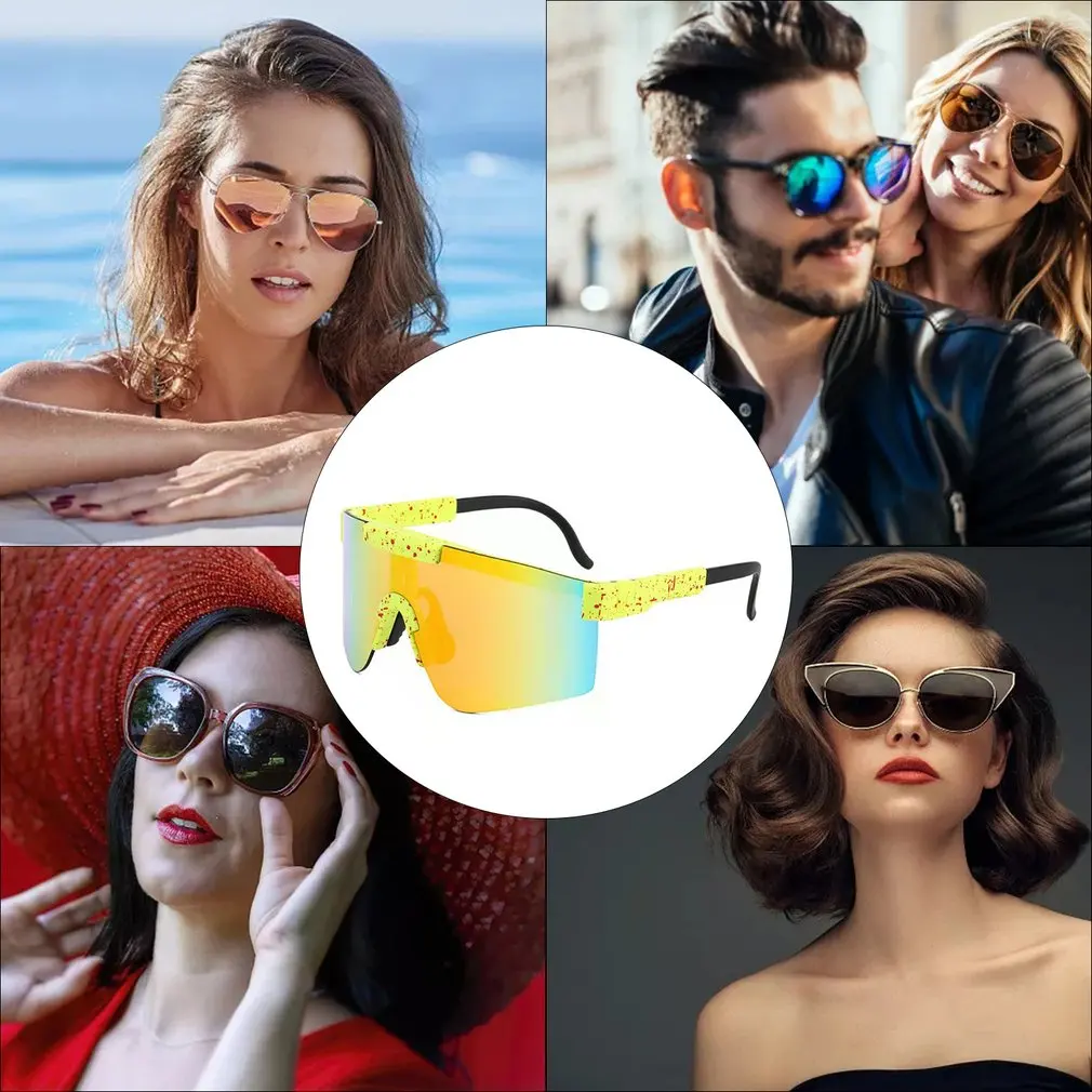 

2021 Fashion Big Frame Cycling Glasses Fashion Bike Bicycle Sunglasses UV400 Outdoor Sports Portable Eyewear Goggles