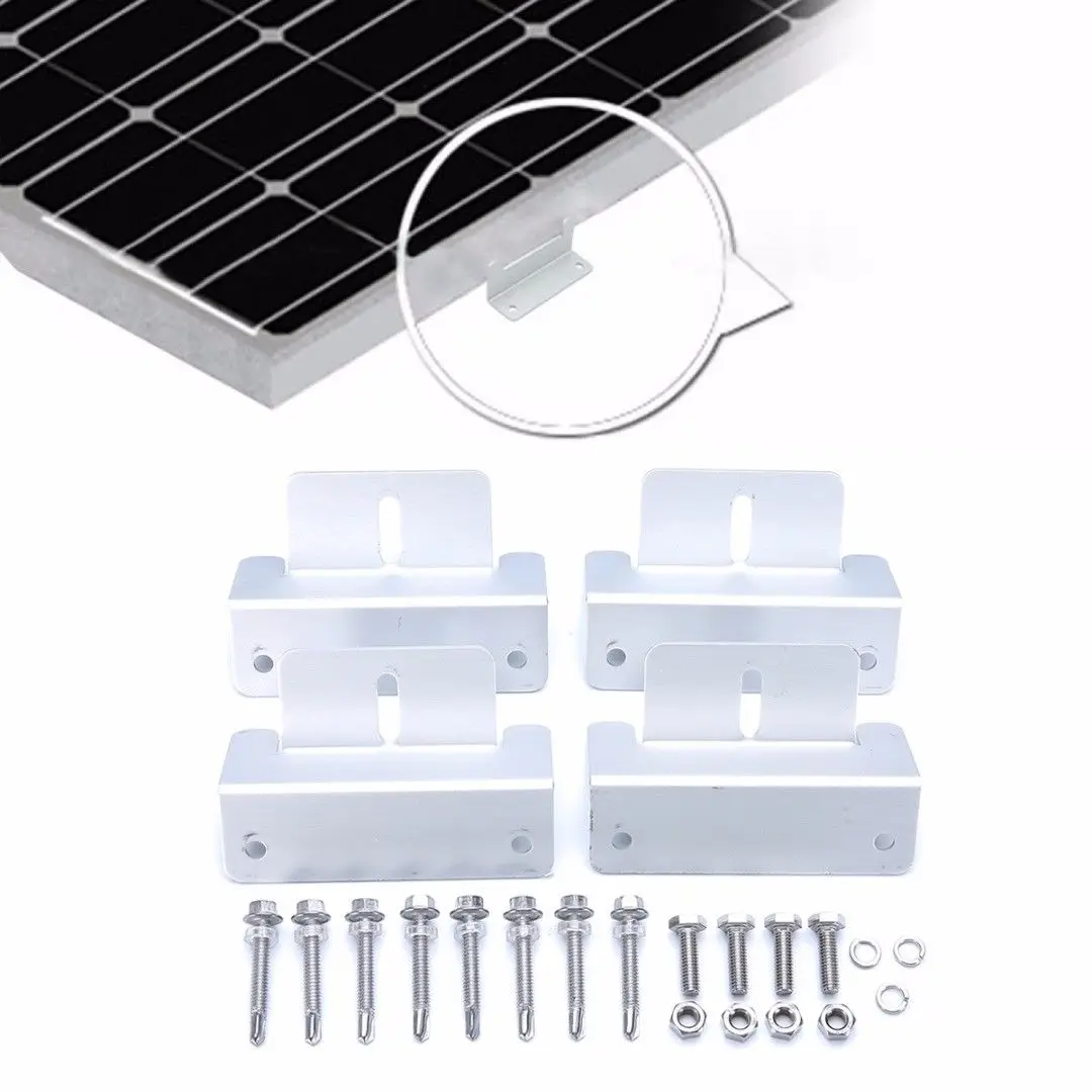 

2020 Brand New 4pcs Solar Panel Mounting Z Brackets Set Fixing Fit Caravan Roof RV Boat-Silver