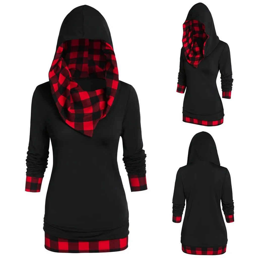 Новинка Толстовка свитшоты крутые женские большие размеры клетчатый принт с