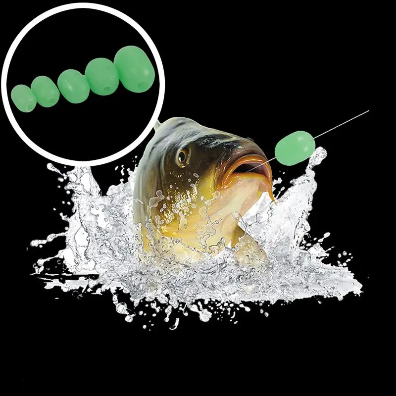 100pcs Oval Soft Luminous Fishing Beads Sea Lure Floating Float Tackles | Спорт и развлечения