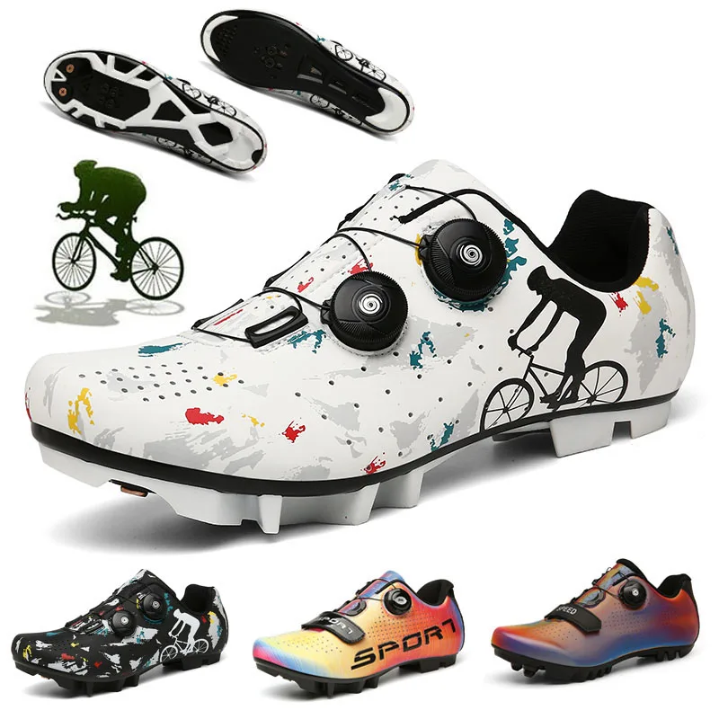 

2021 Professional Bicycle Sneakers MTB Shoes New Flat MTB Cycling Shoes Men Breathable Racing Road Bike Shoes Self-Locking