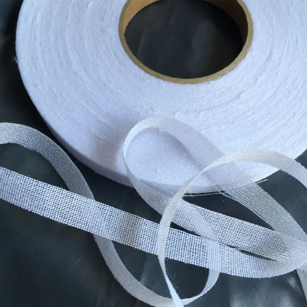 

50M Hemming Iron On Adhesive Sewing Applique Craft No Elasticity Webbing Tape Lining Costume Design Lace Trim Roll